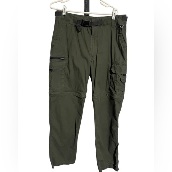 BC Clothing Green Cargo Convertible Pants Sz 32 - Picture 1 of 9